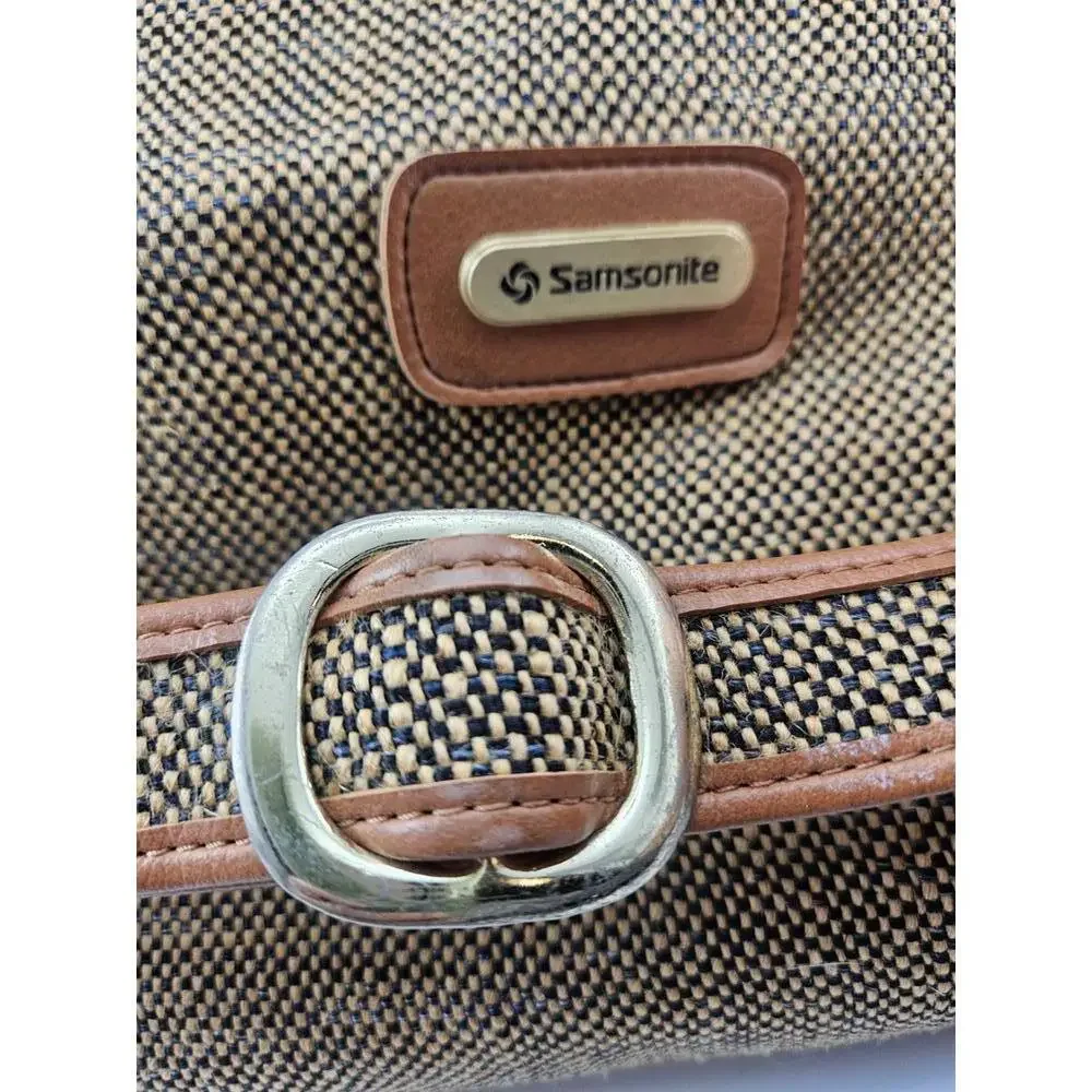​Vintage Samsonite Tapestry Duffle Bag Shoulder Strap 14 x 8.in Tweed Pattern
